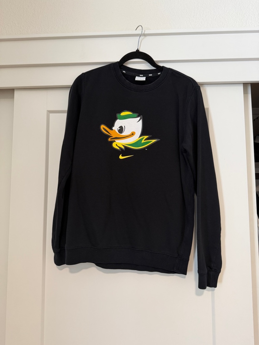 Nike Black Crewneck Sweatshirt with Colorful Duck Graphic